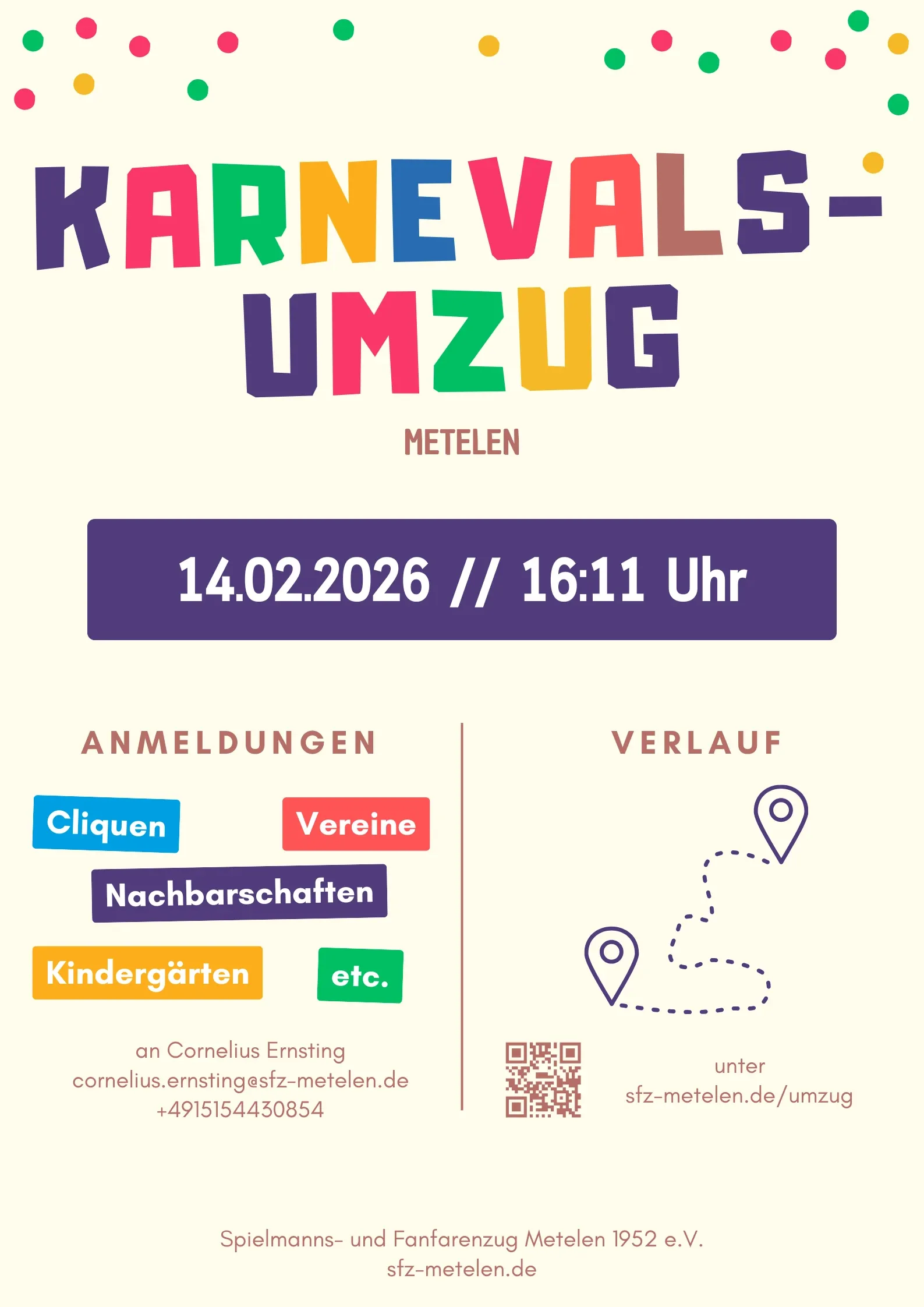 Plakat: Karnevalsumzug Metelen